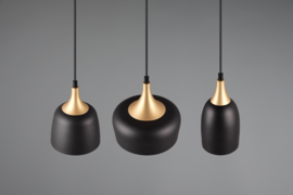 Trio lighting hanglamp Chiraz, 3-lichts mat zwart