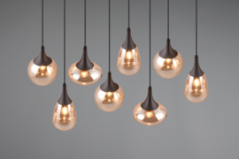 Trio lighting hanglamp Lumina, 8-lichts met glas