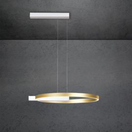 Escale hanglamp Midnight single led, wit-goud incl. touchdimmer 60 cm