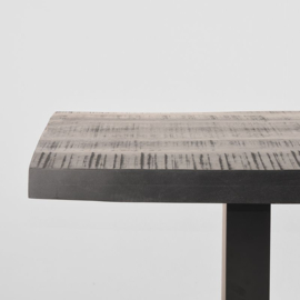 Label 51 Restauranttafel, zwart mangohout | zwart metaal 120x70x74 cm