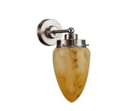Old timerlight wandlamp Traan, donker marmer glas
