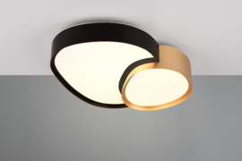 Trio lighting plafondlamp Rise led, zwart-goud incl. afstandsbediening 43 cm