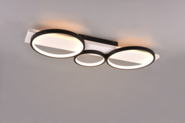 Trio lighting plafondlamp Madera led, zwart incl. switch dimmer