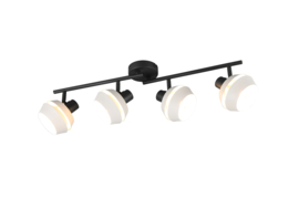 Trio lighting plafondspot  Isla , 4-lichts zwart-warm grijs