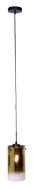 Freelight hanglamp Ventotto,  1-lichts zwart met goud kleurig glas