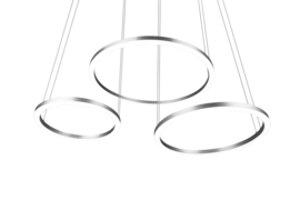 Trio lighting hanglamp Morrison led, mat nikkel met switch dimmer