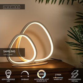 Lucide SAMLING Tafellamp  LED Dimb. CCT 1x16W 2700K/4000K,Taupe