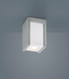 Helestra plafondlamp Pont led, vierkant mat grijs-wit