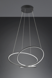 Trio lighting hanglamp Darvin led, zwart incl. switch dimmer