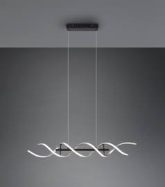 Hanglamp Sequence led, aluminium - zwart met switch dimmer