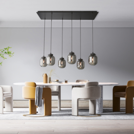 Fischer&honsel hanglamp Regi, 6-lichts zwart