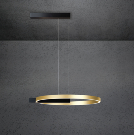 Escale hanglamp Midnight single led, zwart-goud incl. touchdimmer 60 cm