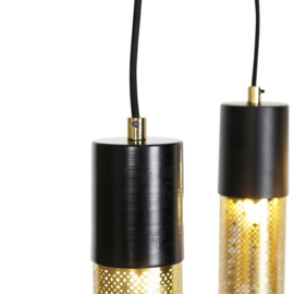 Qazqa hanglamp Raspi, 10-lichts zwart - goud