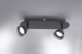 Trio lighting plafondspot  Gemini led, 2-lichts zwart WIZ incl. afstandsbediening