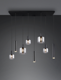 Trio lighting hanglamp Mataro, 8-lichts zwart
