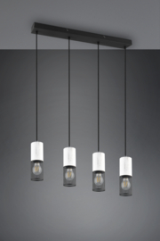 Trio lighting hanglamp Tosh, 4-lichts zwart