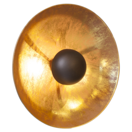 By Rydéns wandlamp Captain, mat zwart - goud incl. licht bron