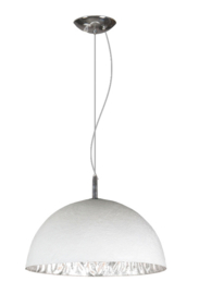 Linea Verdace hanglamp Moonface, wit-zilver 38 cm