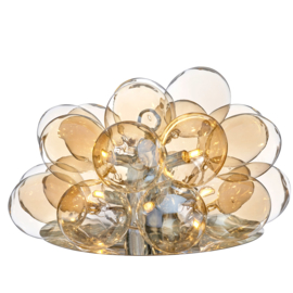 By Rydéns tafellamp gross, zwart met amber glas incl. led bron