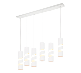 Trio lighting hanglamp Stream, 6-lichts wit