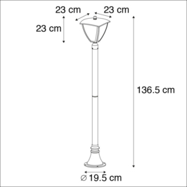 Qazqa buiten vloerlamp Platar, donker grijs