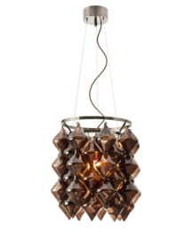 By Rydéns Gemma hanglamp Ø45 cm zwart satijn/bruin