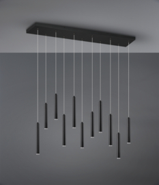 Trio lighting hanglamp Tubular led, 11-lichts zwart