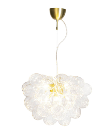 By Rydéns hanglamp Gross, messing 37-lichts helder glas