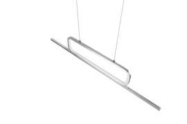 Trio lighting hanglamp Aick led, geborsteld staal met switch dimmer