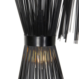Qazqa hanglamp Broom 3-lichts zwart rond
