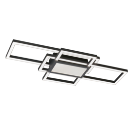 Fischer & Honsel plafondlamp Seth led, mat zwart 70 cm incl. afstandsbediening