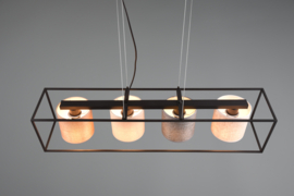 Trio lighting hanglamp Ross, 4-stoffen kappen