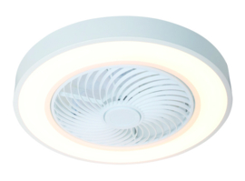 Plafond ventilator Fiato led, rond wit dimbaar