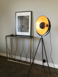 By Rydéns vloerlamp Captain mini , zand zwart-goud incl. led bron