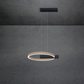 Escale hanglamp Midnight single led, zwart-taupe incl. touchdimmer 40 cm