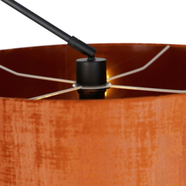 Vloerlamp Editor, zwart met oranje kap 50 cm