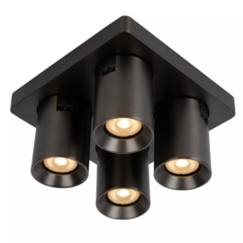 Lucide plafondspot Nigel led, 4-lichts antraciet