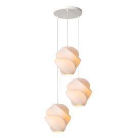 Lucide LA VAGUE Hanglamp - Ø 51 cm - 3xE27 - Wit