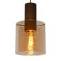 Lucide hanglamp Toledo, 3-lichts koper amber glas