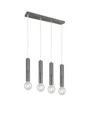 Trio lighting hanglamp Clermont,  4-lichts mat nikkel incl licht bron