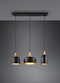 Trio lighting hanglamp Chiraz, 3-lichts mat zwart