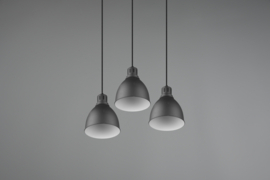 Trio lighting hanglamp Henley, 3-lichts zwart