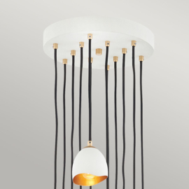Hanglamp Nula, 12-lichts met plafondplaat