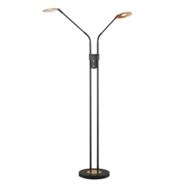 Freelight vloerlamp Dent led, 2-delig zwart-goldleaf