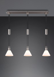 Trio lighting hanglamp Stanley, 3-lichts mat nikkel