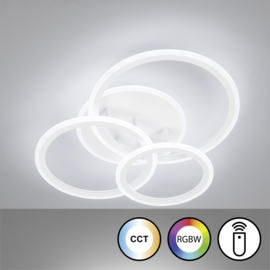 Fischer & Honsel plafondlamp Gelder led, mat wit incl. afstandsbediening