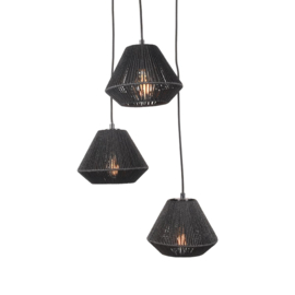 Label 51 hanglamp Ibiza, 3-Lichts zwart