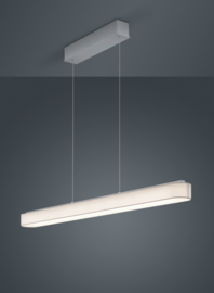 Helestra  hanglamp Bora led, mat nikkel met witte kap 120 cm