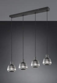 Trio lighting hanglamp Tafira, 4-lichts zwart