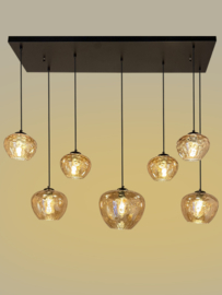 Light trend hanglamp Apple, 7-lichts amberglas